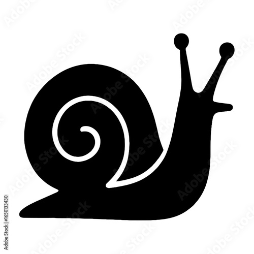 Minimalist snail silhouette design vector
