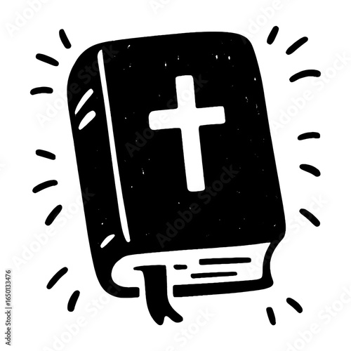 Bible illustration with cross vector