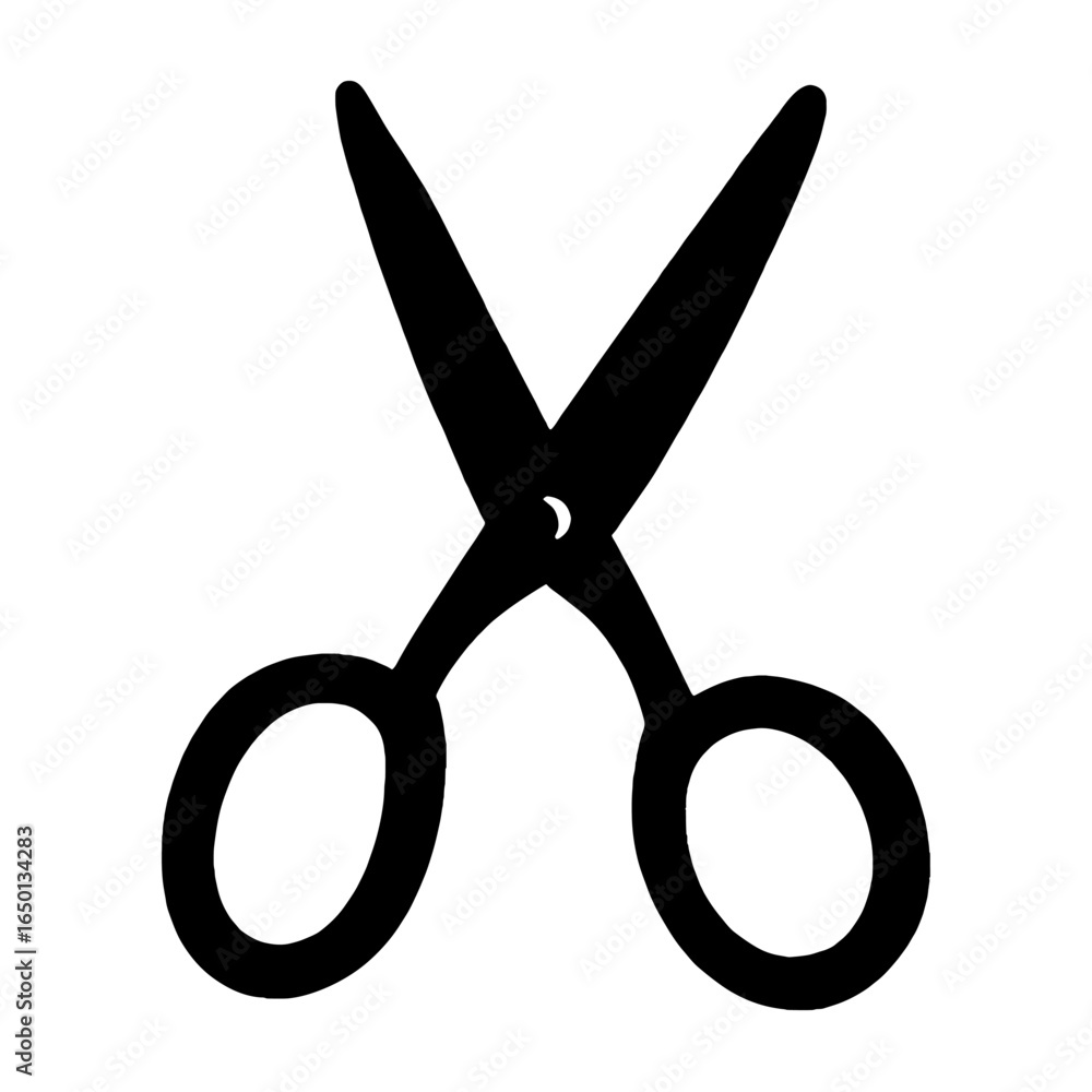 Minimalist black scissors silhouette vector Minimalist black scissors silhouette vector