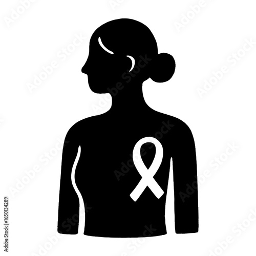 Cancer awareness silhouette illustration vector