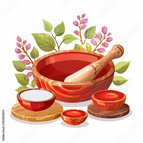 漆器製造と伝統工芸産業イラスト