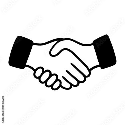 Handshake symbolizing mutual agreement vector