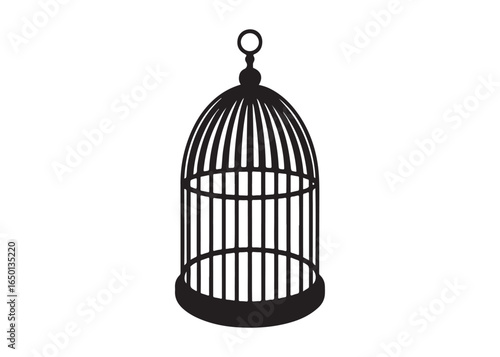 Bird Cage Silhouette Icon Vector Design Illustration.