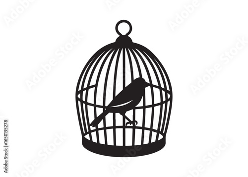 Bird Cage Silhouette Icon Vector Design Illustration.
