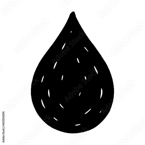 Simple black water droplet illustration vector