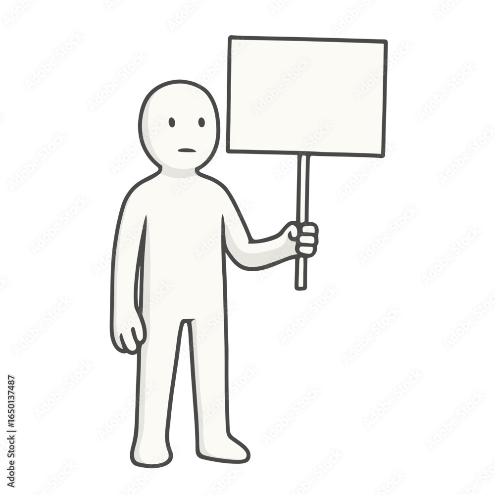 Minimalist figure holding sign vector Minimalist figure holding sign vector