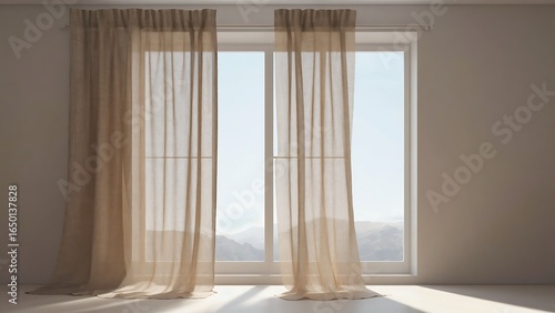 Minimalist Sheer Linen Curtain with Soft Light