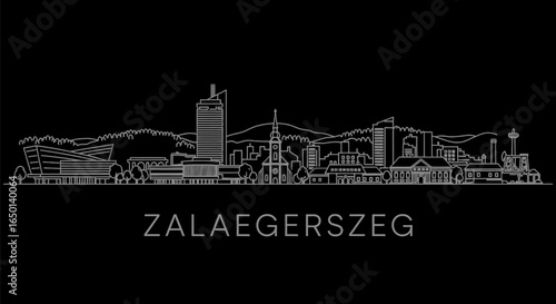 Zalaegerszeg Hungary Skyline Minimalist Vector.