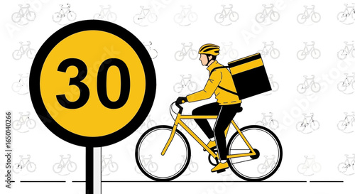 Bicycle Courier Service Delivering at Thirty Kilometers Per Hour Speed Limit