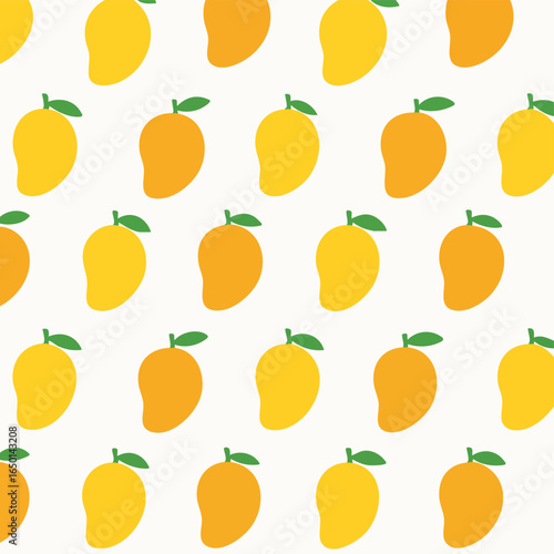 Seamless Pattern with Mango Fruits.