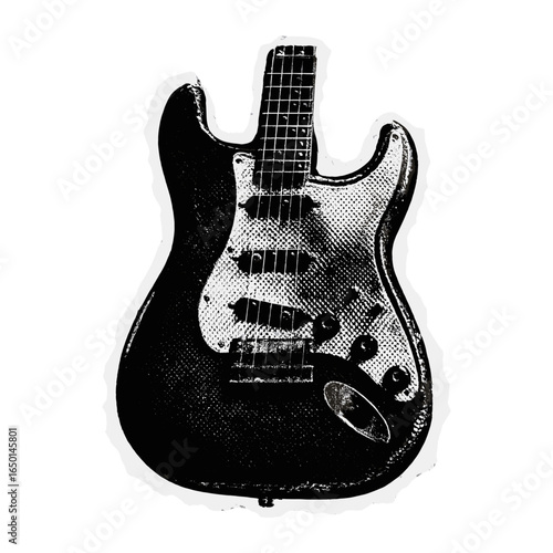 Vintage electric guitar illustration  vector