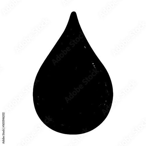 Simple black water droplet silhouette vector