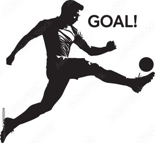 Soccer player kicking ball celebration football