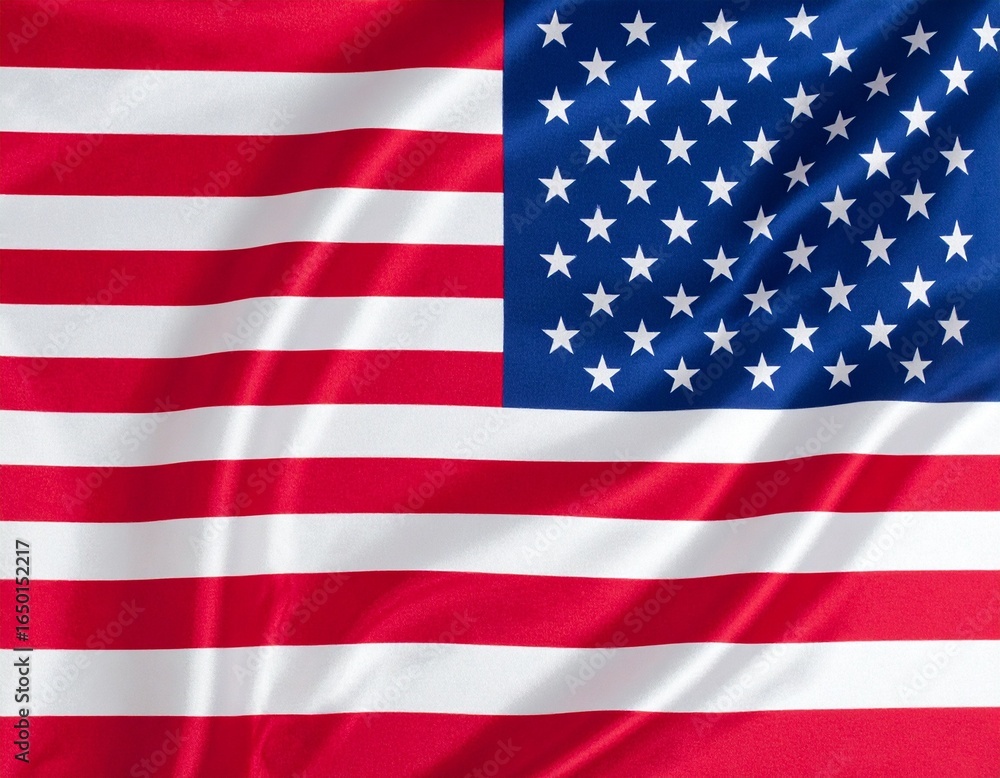 Naklejka premium United States Flag with Thirteen Red and White Stripes and Fifty White Stars on Blue Union Representing National History and Unity