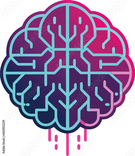 Creative Polygonal Brain Design with Low Poly Effect