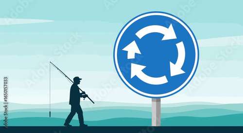 Fisherman's Roundabout Reflection On Life's Choices And Unending Circle Of Decisions