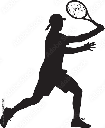 Tennis player hitting forehand sport athlete