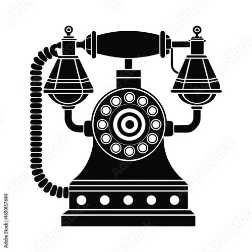 Vintage Telephone Parts silhouette illustration