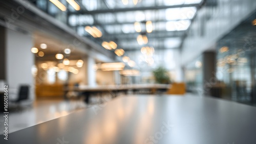 Wallpaper Mural Blurred modern open-plan office interior with soft light bokeh, spacious empty corporate workspace, contemporary business environment for teamwork and professional collaboration Torontodigital.ca