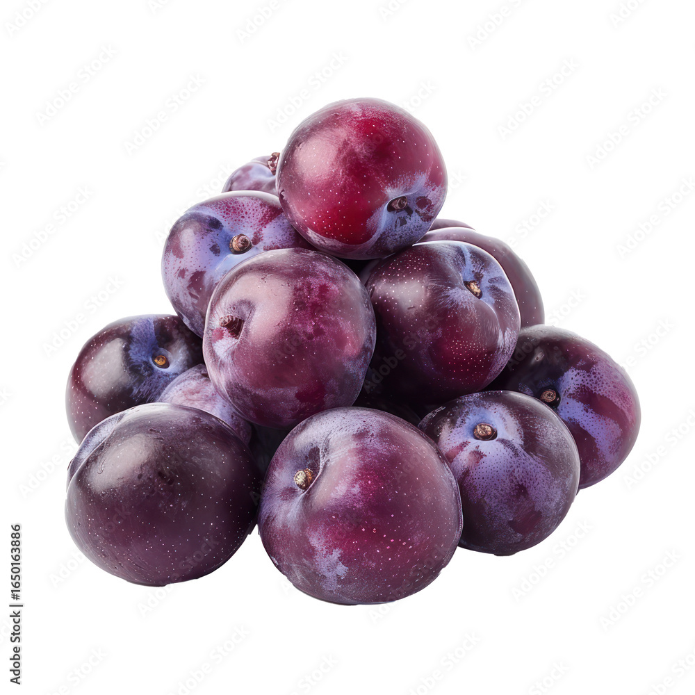Heap of Fresh Plum, clipping path isolate on transparency background Heap of Fresh Plum, clipping path isolate on transparency background