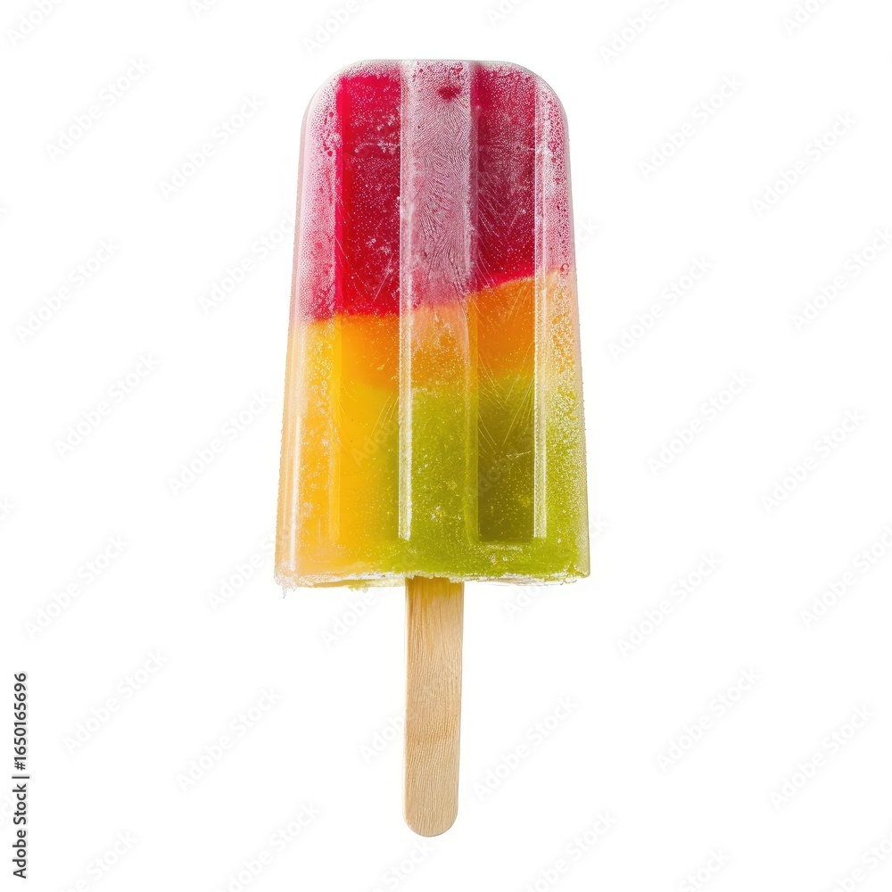 Multicolored fruit popsicle on a stick Multicolored fruit popsicle on a stick