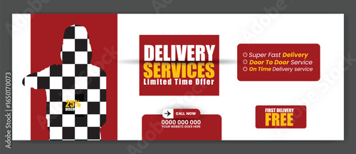 Modern and Eye Catching Delivery Service banner  Template Design