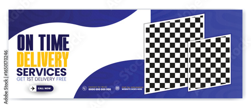 Modern and Eye Catching Delivery Service banner  Template Design