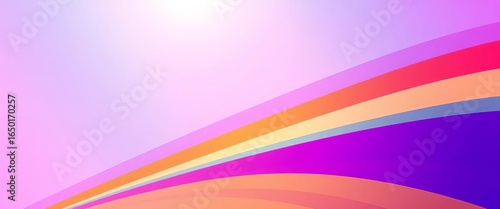 Vibrant summer background with geometric lines and juicy color gradients, art, summertime