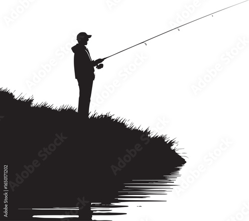 Person Fishing clean simple silhouette