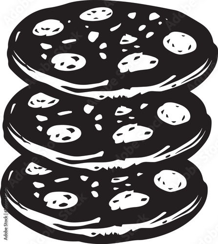 Cookies icon clean simple silhouette