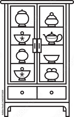 China Cabinet icon clean simple linear