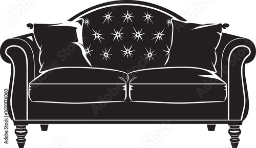 Sofa icon clean simple silhouette