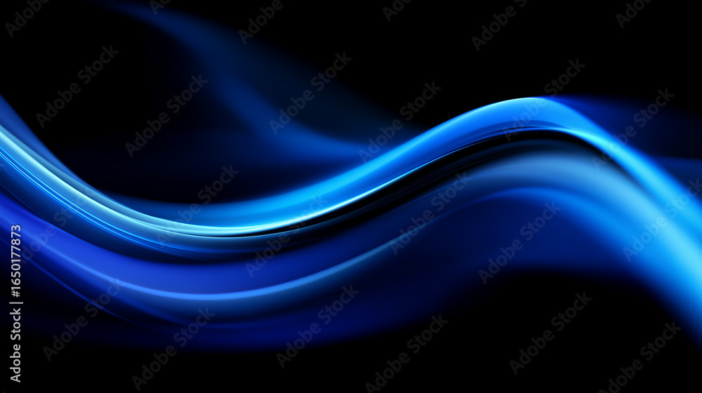Naklejka premium 青のカーブの抽象的な背景