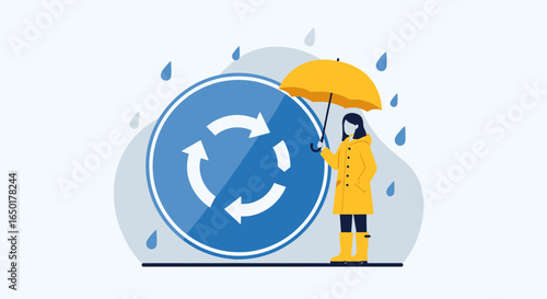 Recurring Process Under Weather Challenges Shows Resilience And Adaptability Concept