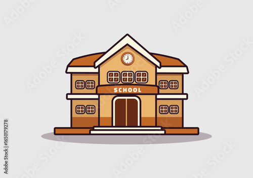 School Building Illustration