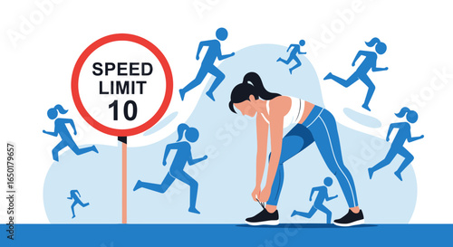 Running Motivation Achieving Goals With Sportswoman Tying Her Shoe Laces