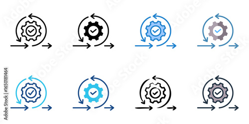 Agile methodologies icon set multiple style collection 
