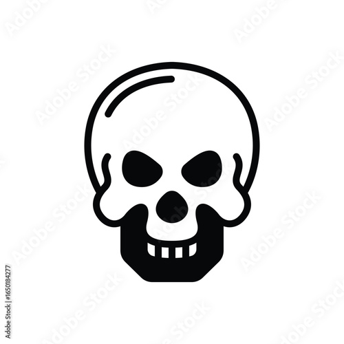 Black solid icon for skull