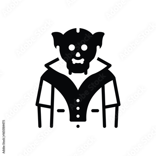 Black solid icon for vampire