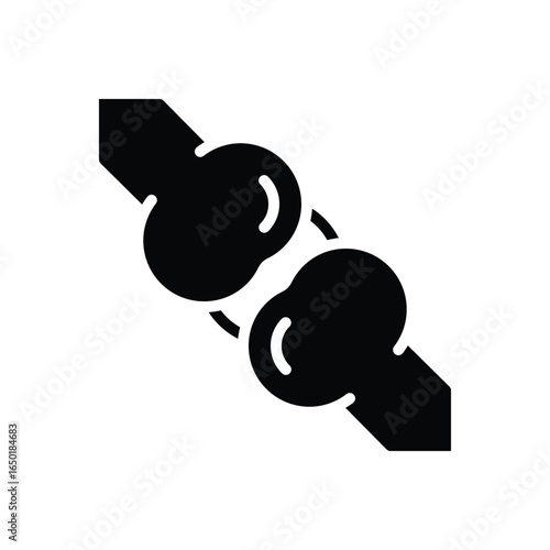 Black solid icon for bones