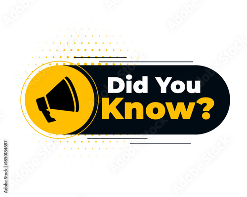 modern did you know learning background with megaphone design