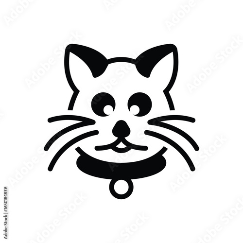 Black solid icon for cat