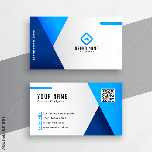 simple and clean visiting card template in geometric style