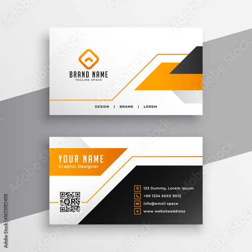 professional visiting card layout with abstract geometric design