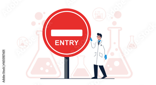Scientific Restriction Concept Illustrates A Protected And Dangerous Research Zone