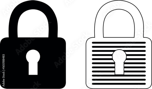 Lock icon vector security privacy safety protection padlock closed secure access illustration symbol graphic
