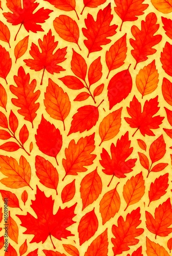 Seamless autumn leaves pattern background
