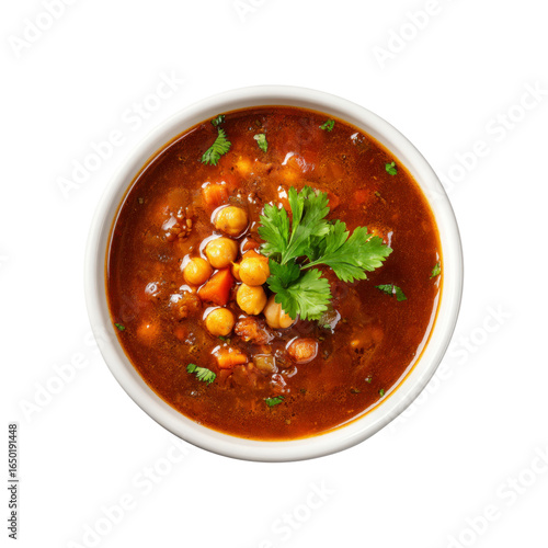 Delicious and Aromatic Chickpea Soup in White Bowl