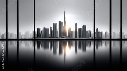 Wallpaper Mural Stunning city skyline at dusk with reflective surfaces and modern architecture. Torontodigital.ca