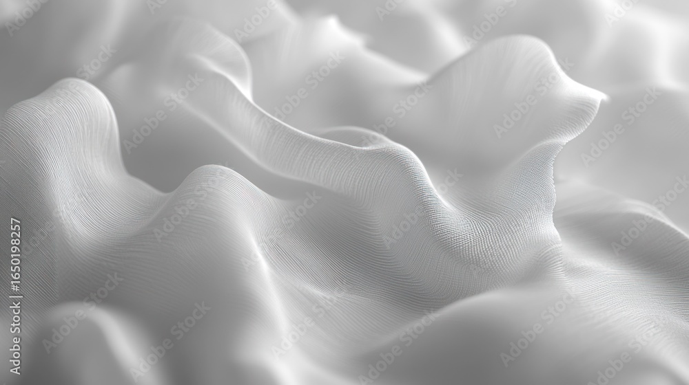 Obraz premium Abstract close-up of flowing, white fabric. Soft, wavy folds and textures